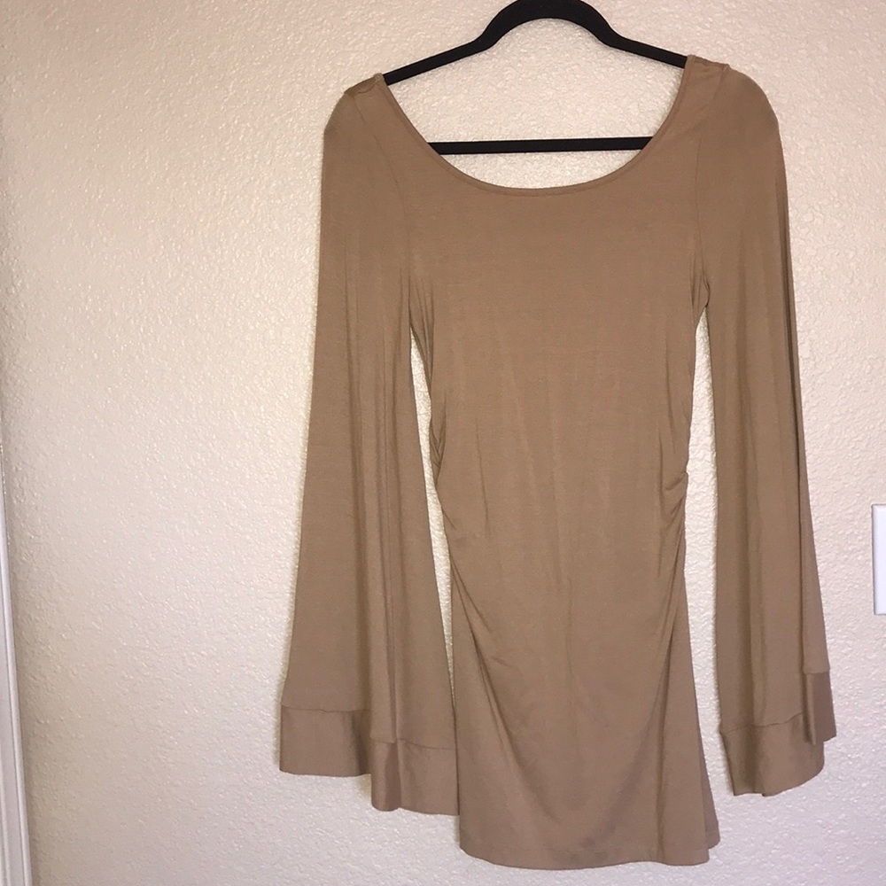 bodycon tan dress
